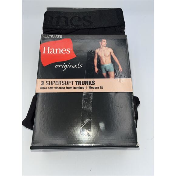 Hanes Men's Originals SuperSoft Boxer Briefs, Ultimate Viscose Bamboo SIZE XL - Picture 1 of 5